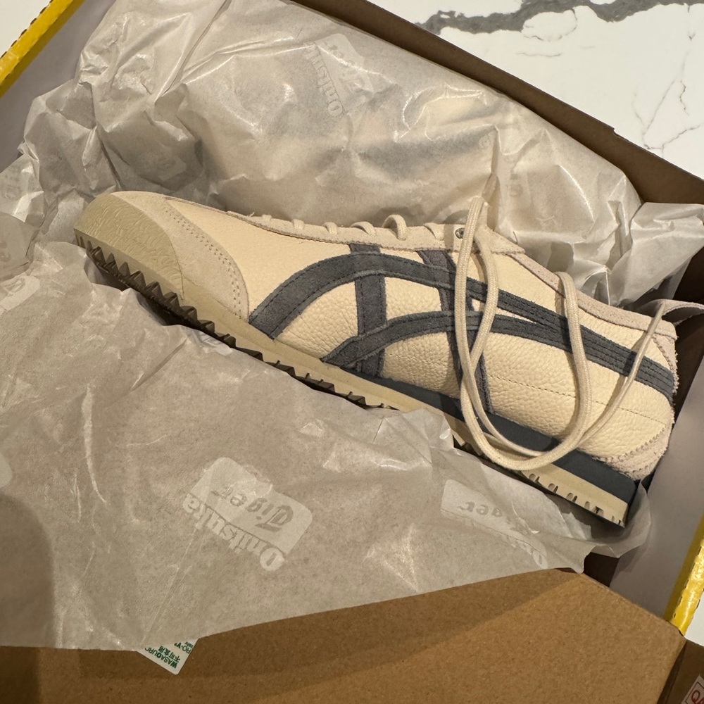 Onitsuka Tiger by Asics Cream and Gray Sneakers